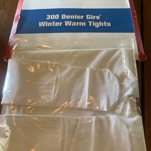 Girls 300 Denier  Winter Warm Tights white/ New/white size 4-6/ see photos